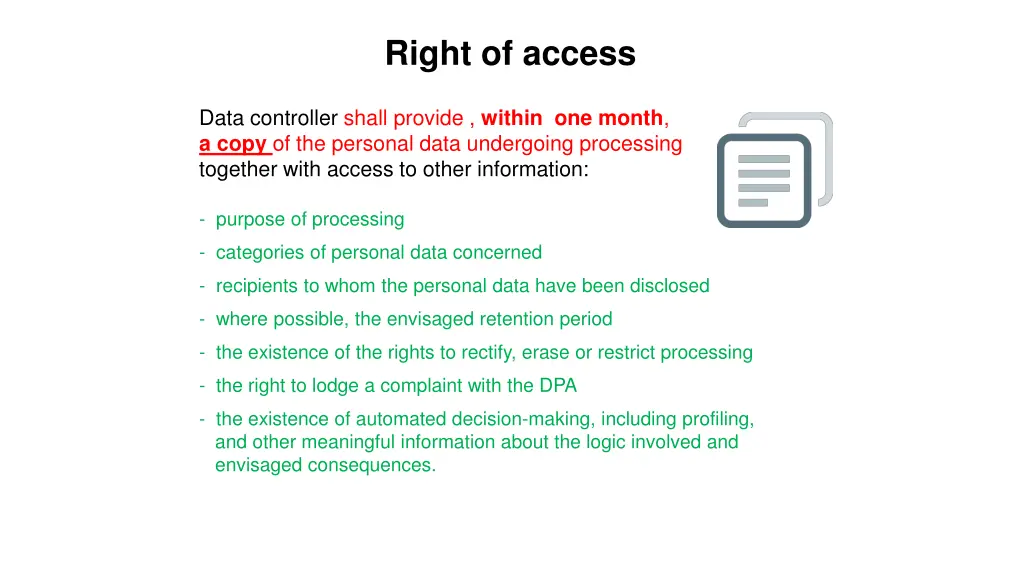 right of access