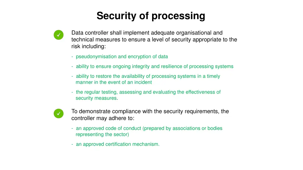 security of processing