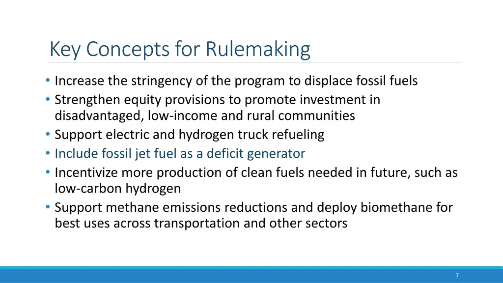 key concepts for rulemaking