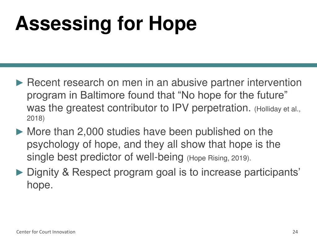 assessing for hope