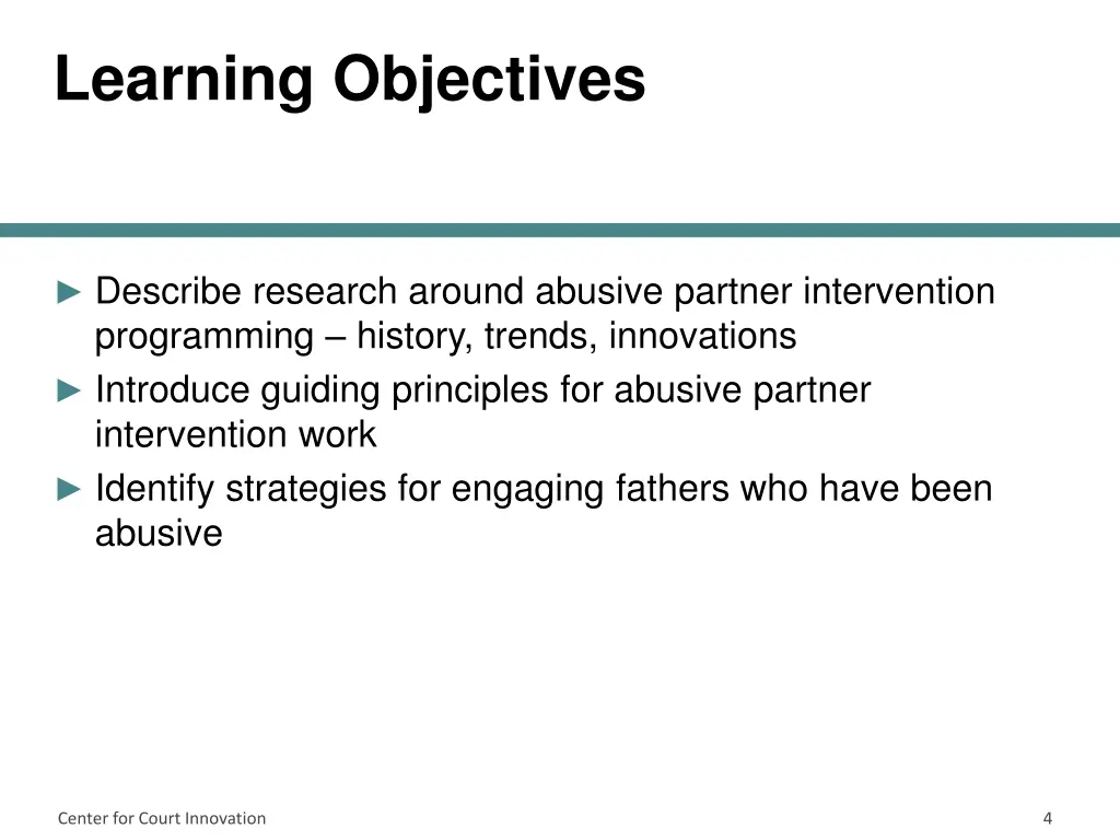 learning objectives