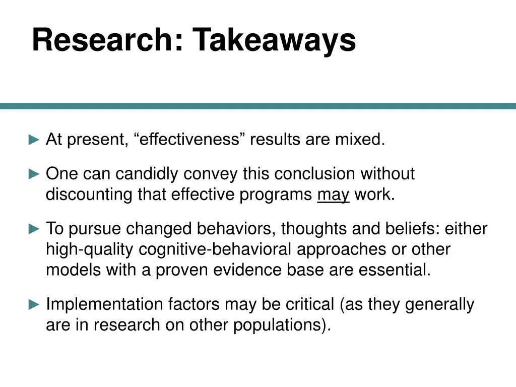 research takeaways
