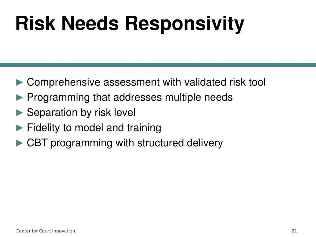 risk needs responsivity