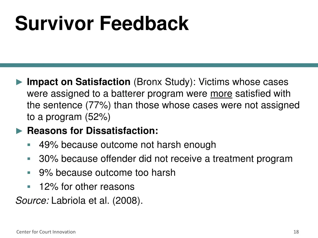 survivor feedback