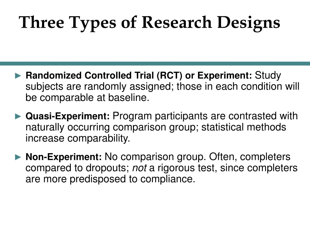 three types of research designs