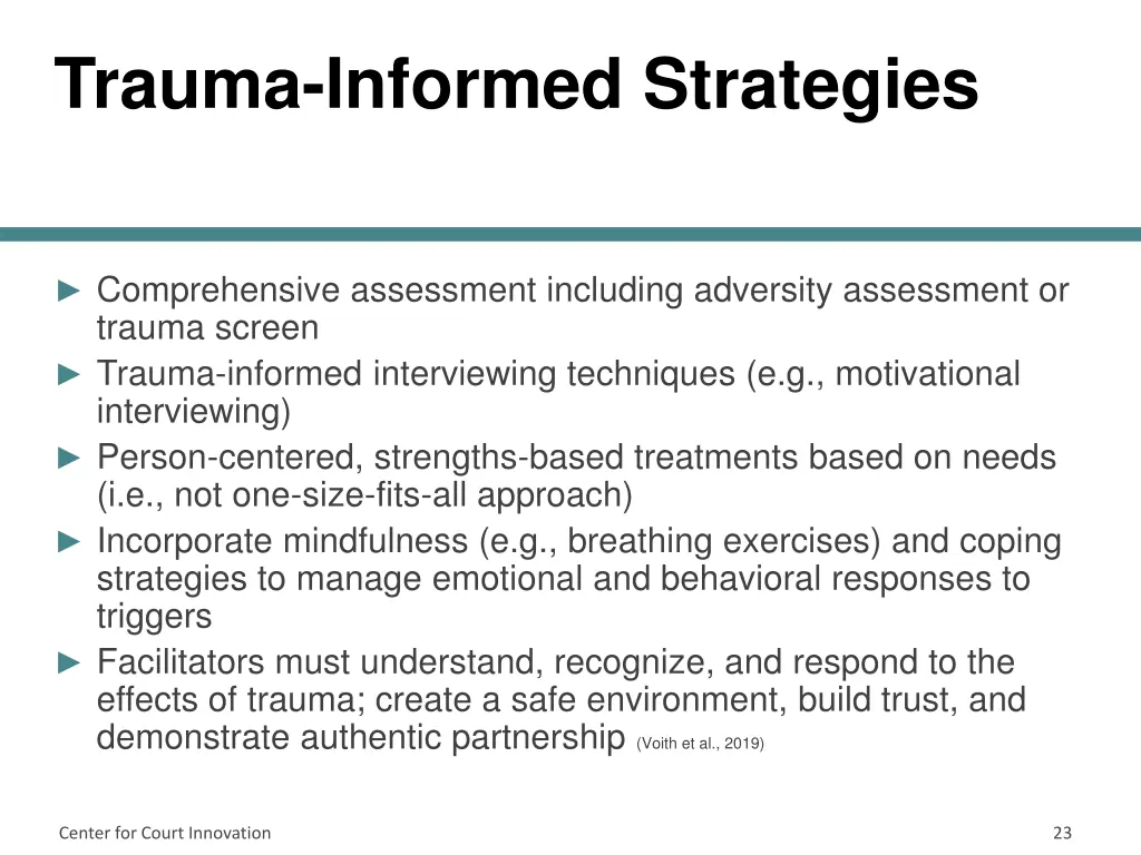 trauma informed strategies