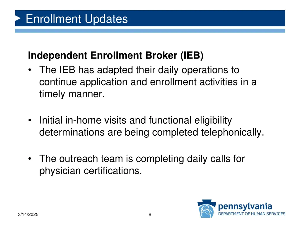 enrollment updates