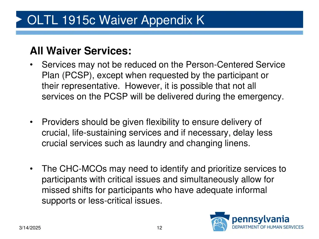 oltl 1915c waiver appendix k 2