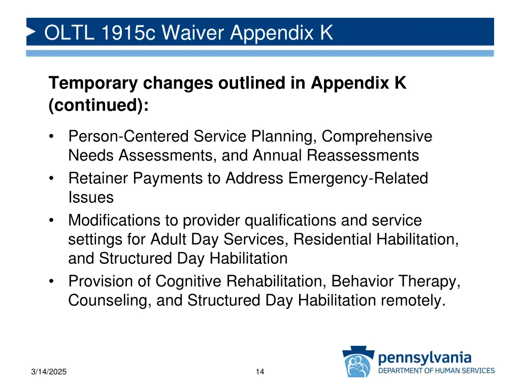 oltl 1915c waiver appendix k 4