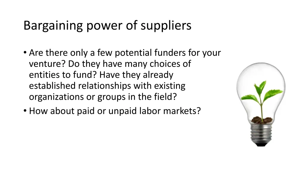 bargaining power of suppliers