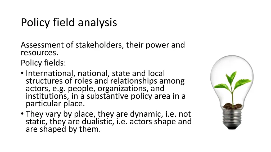 policy field analysis