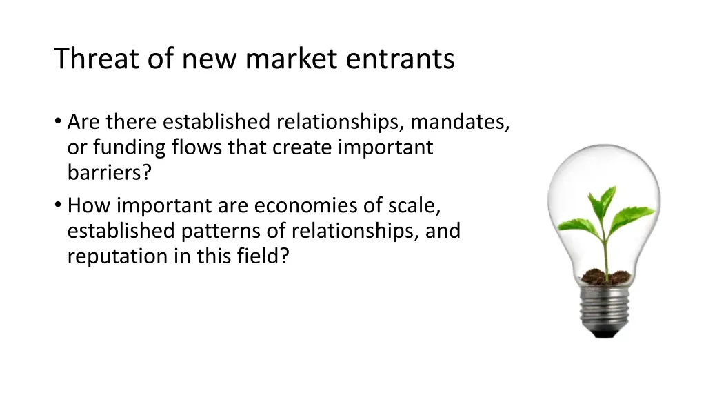 threat of new market entrants