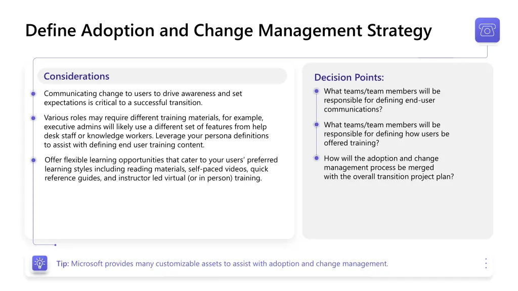 define adoption and change management strategy