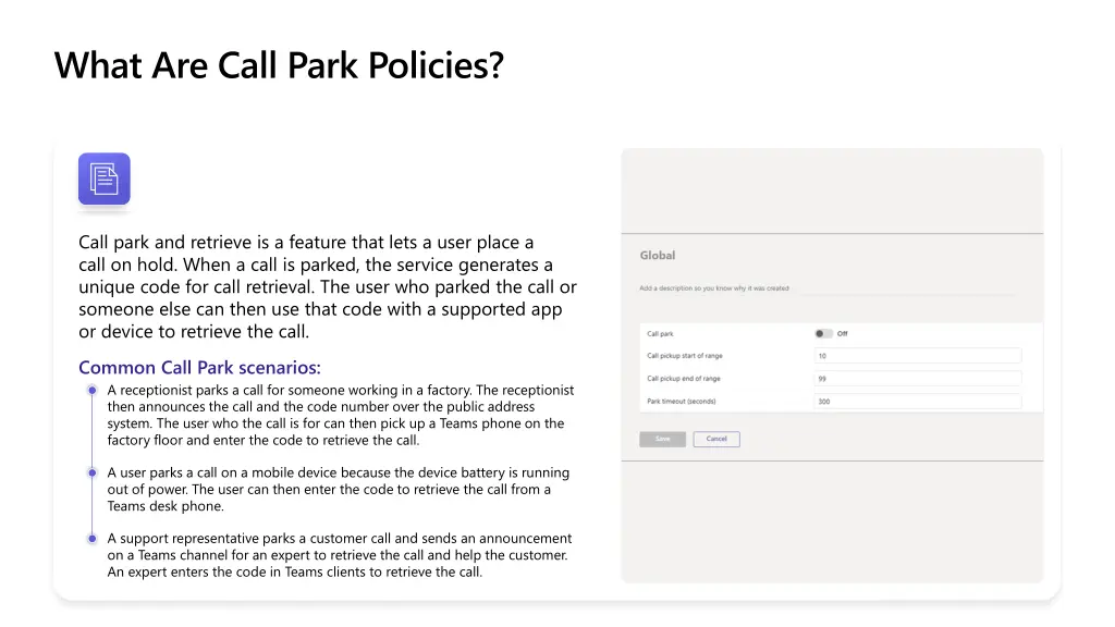 what are call park policies