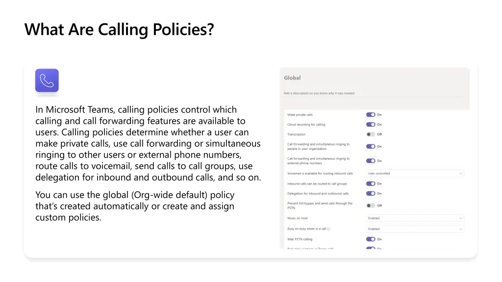 what are calling policies
