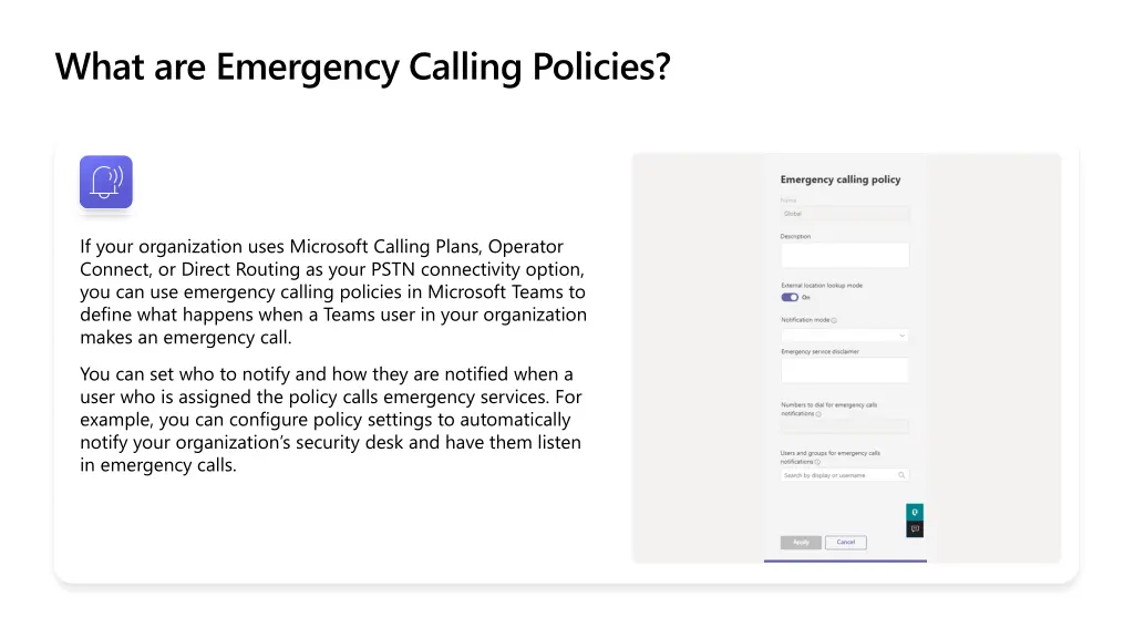 what are emergency calling policies