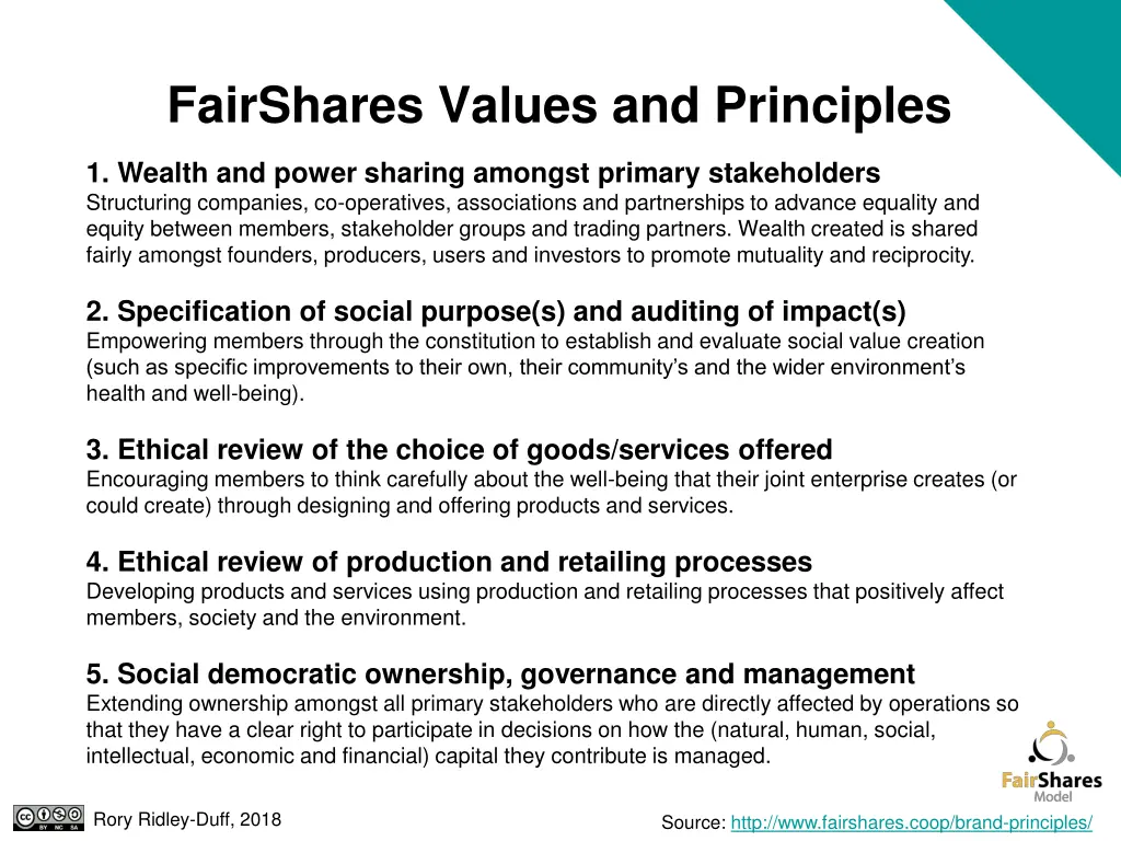 fairshares values and principles