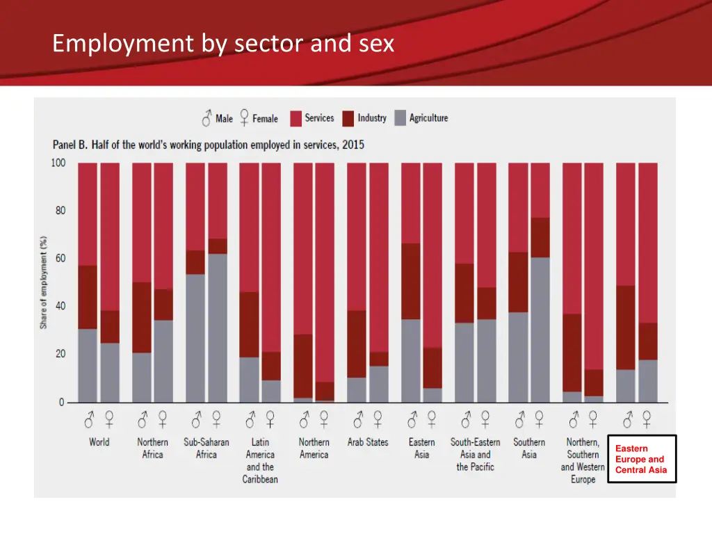employment by sector and sex