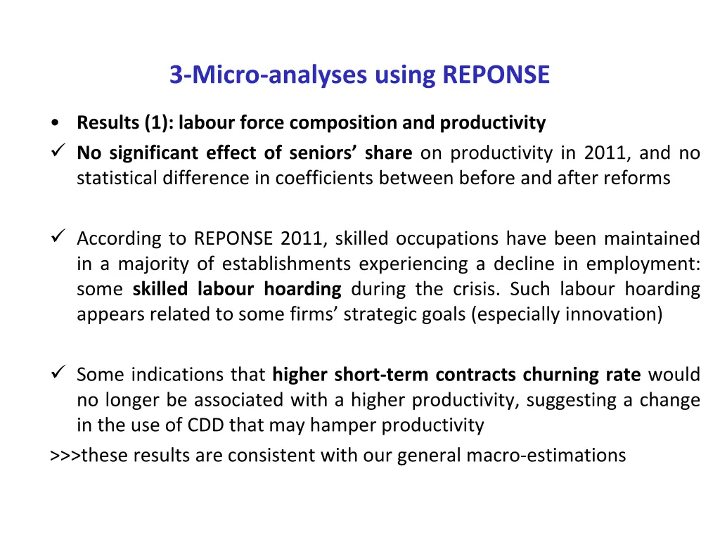 3 micro analyses using reponse 1