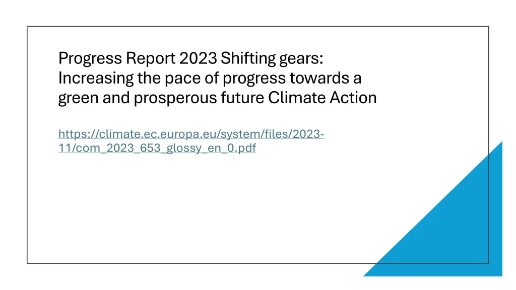 progress report 2023 shifting gears increasing