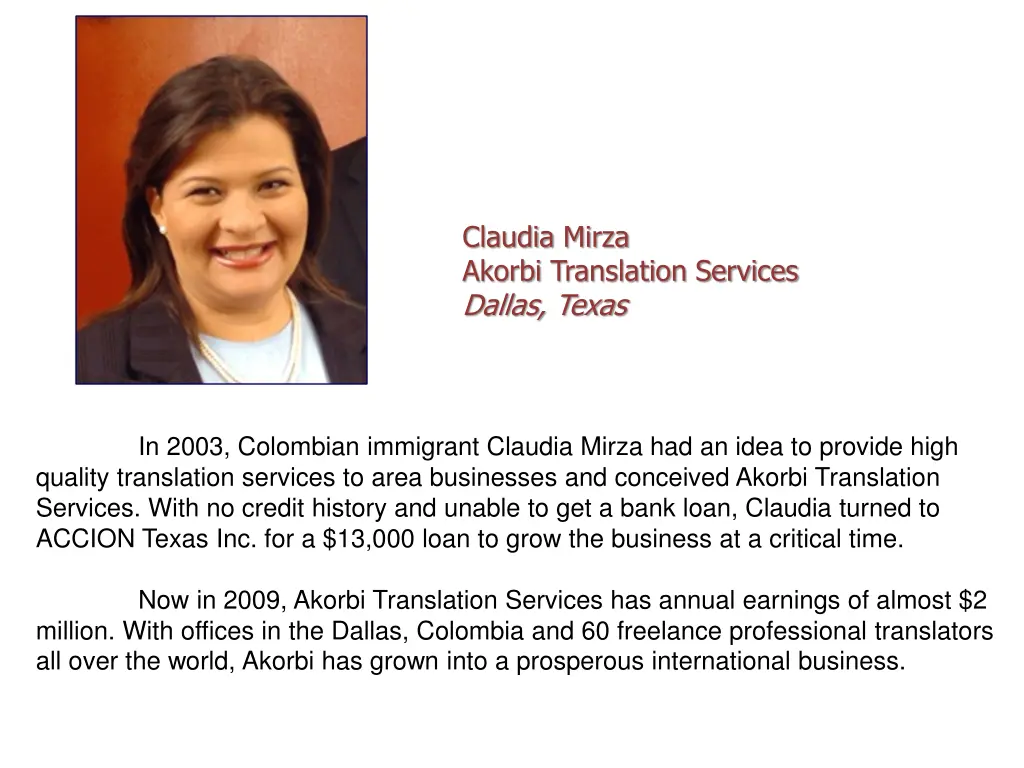 claudia mirza akorbi translation services dallas