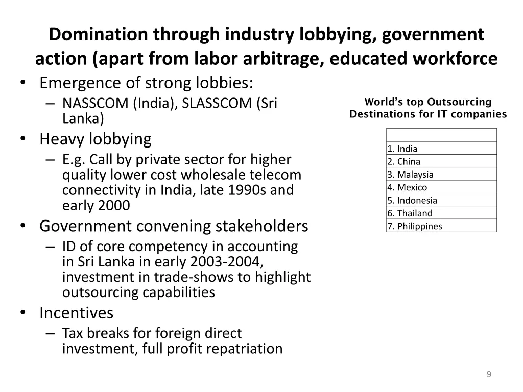 domination through industry lobbying government