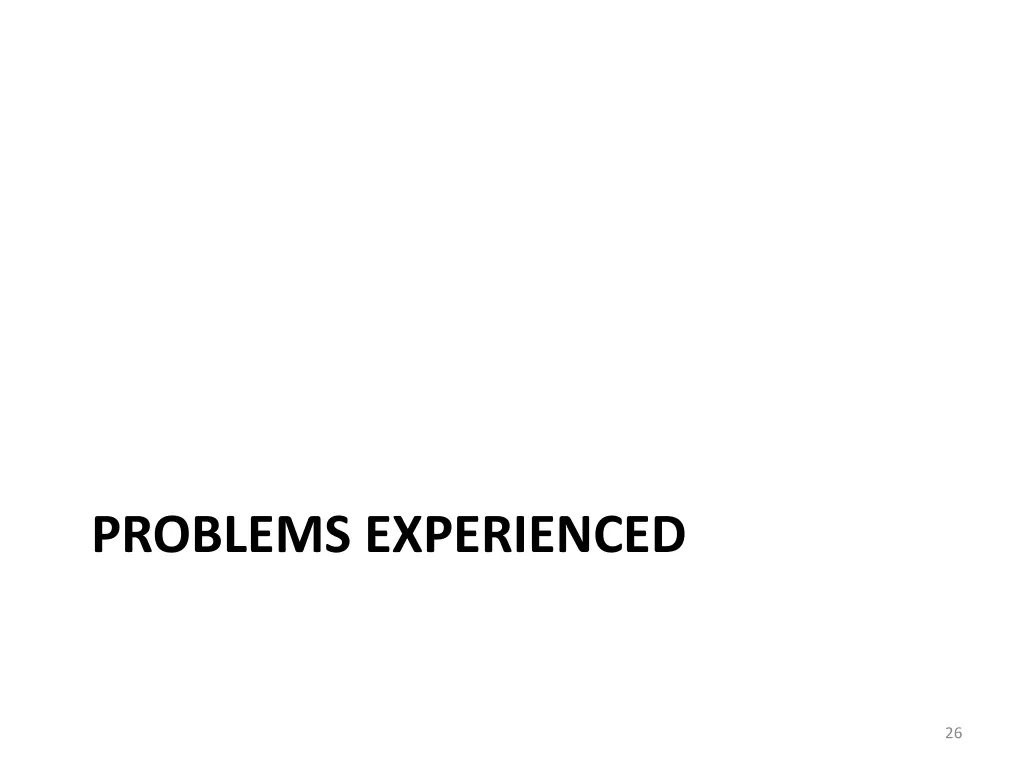 problems experienced