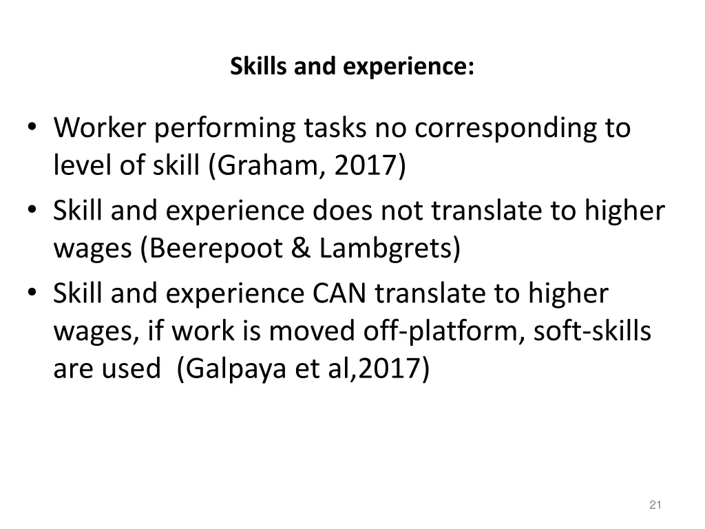 skills and experience