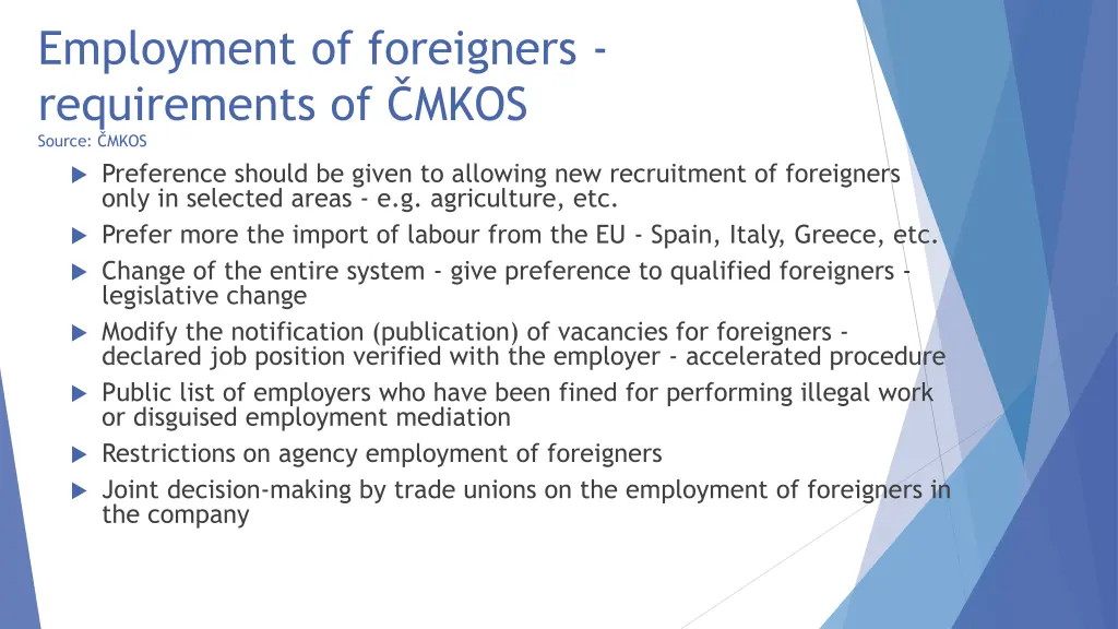 employment of foreigners requirements of mkos