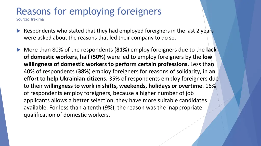reasons for employing foreigners source trexima