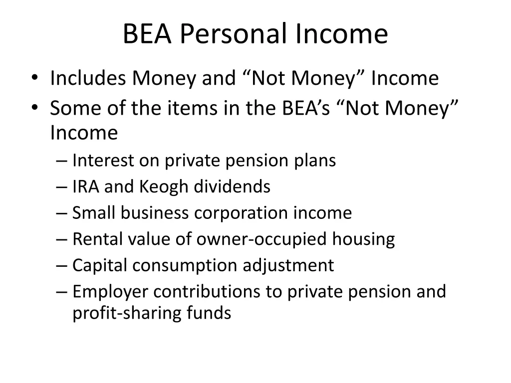 bea personal income