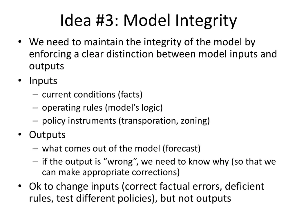 idea 3 model integrity we need to maintain