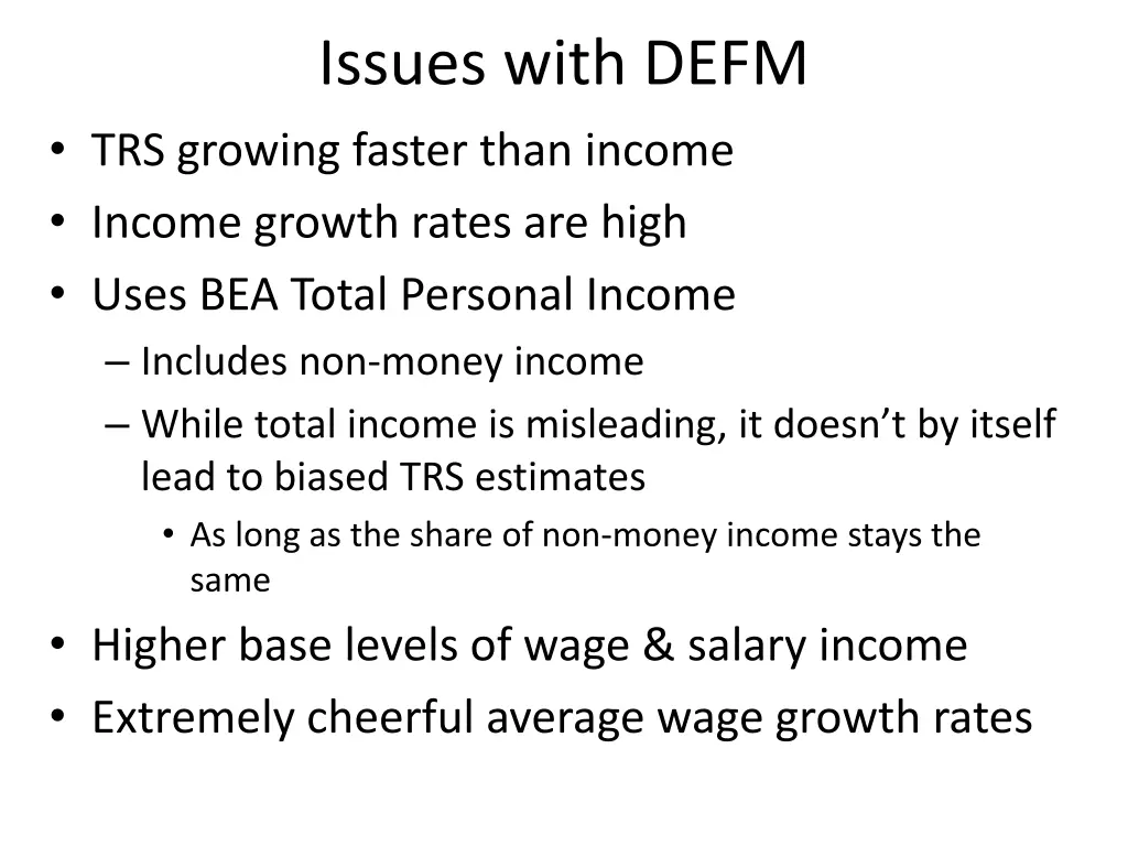 issues with defm 1