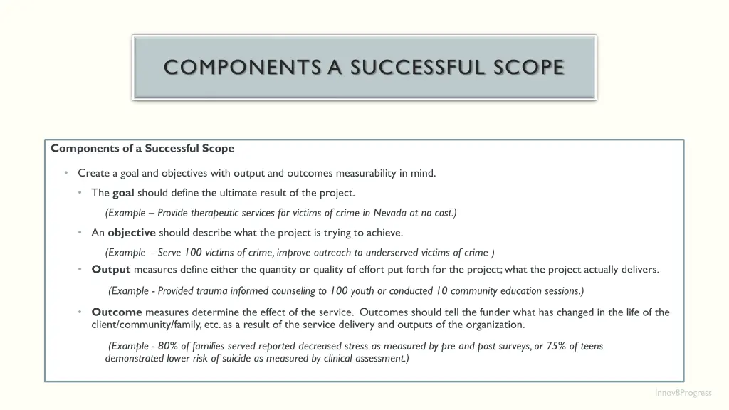 components a successful scope