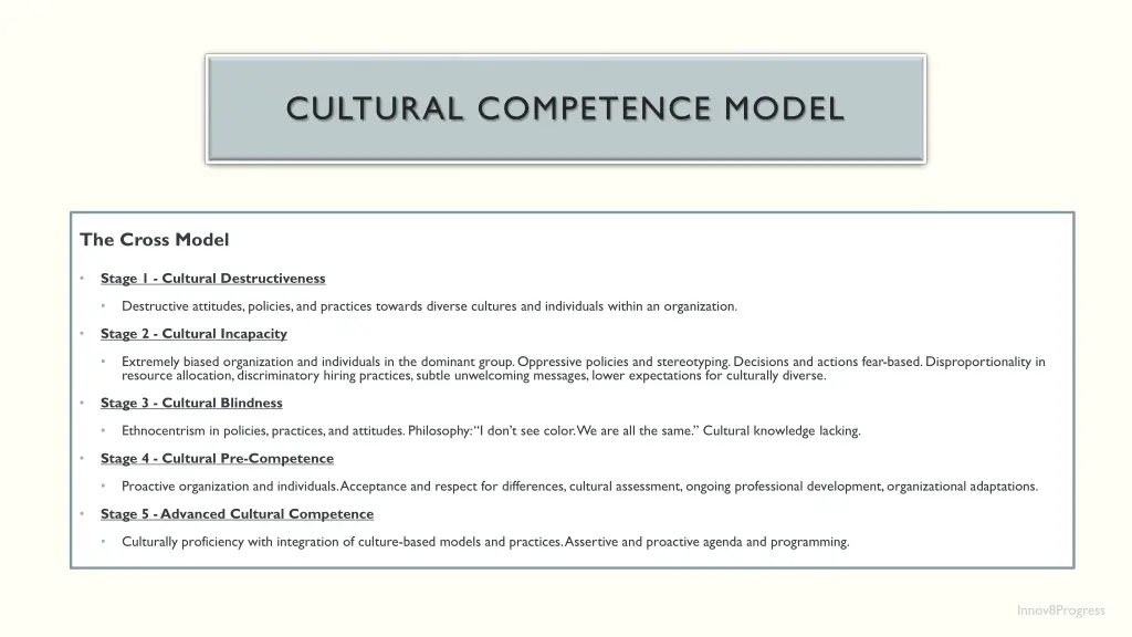 cultural competence model
