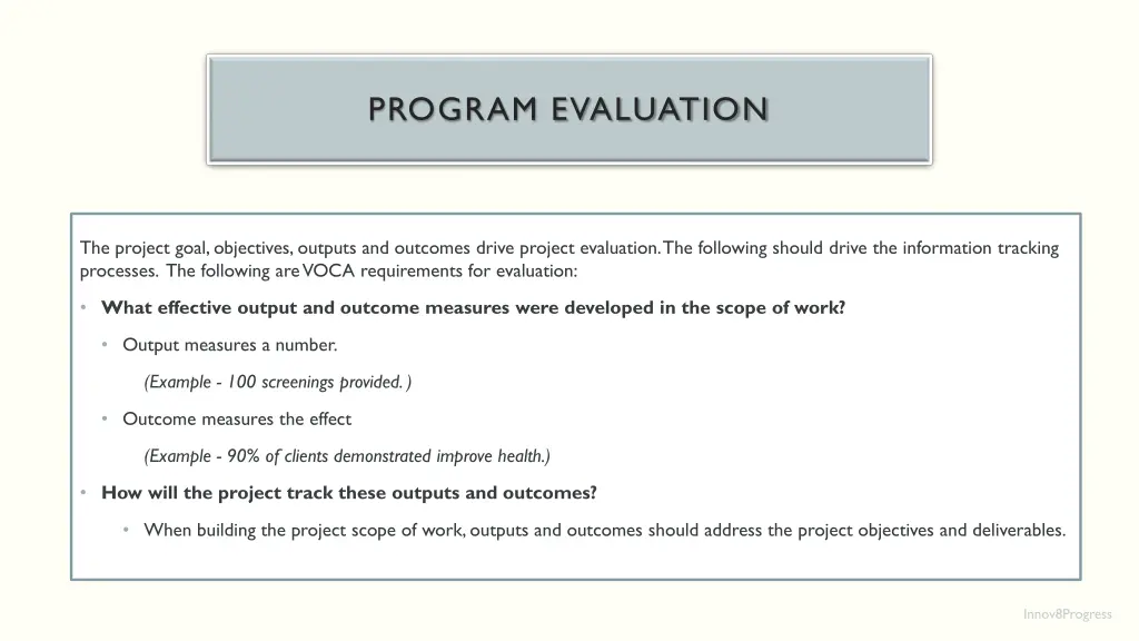 program evaluation