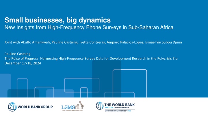 small businesses big dynamics new insights from