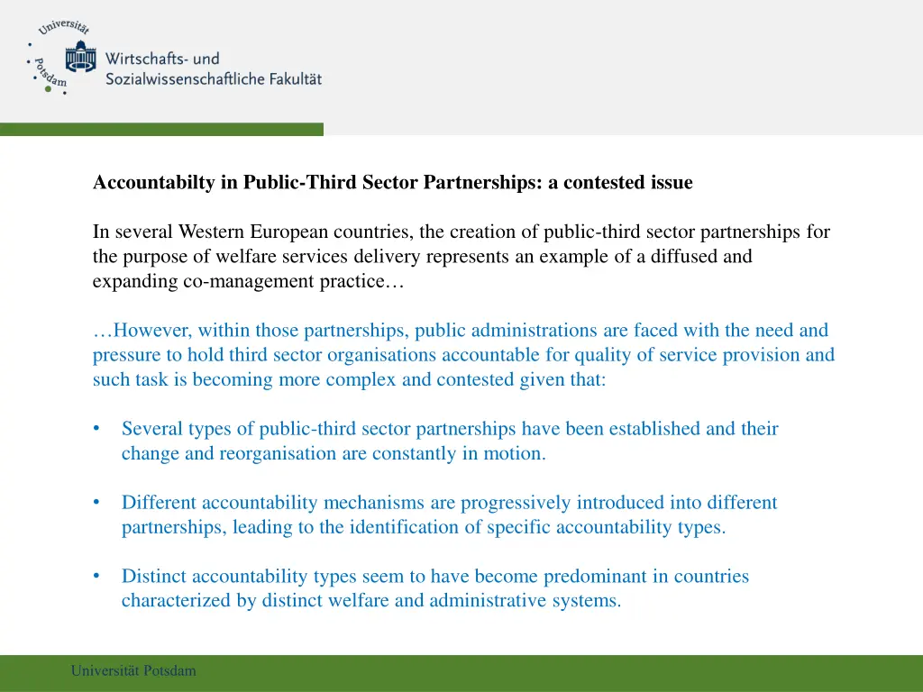 accountabilty in public third sector partnerships