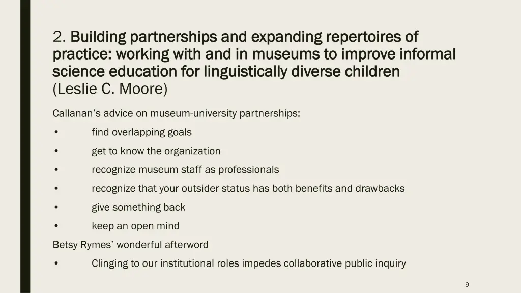 2 building partnerships and expanding repertoires