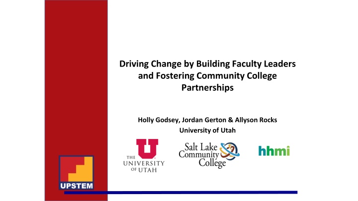 driving change by building faculty leaders