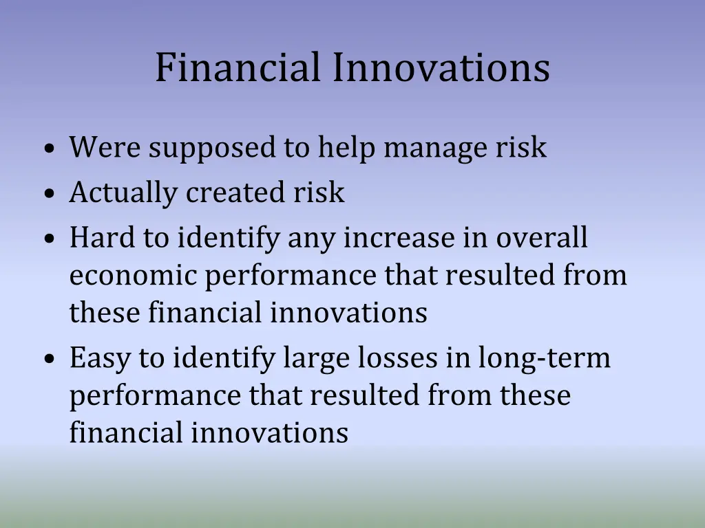 financial innovations