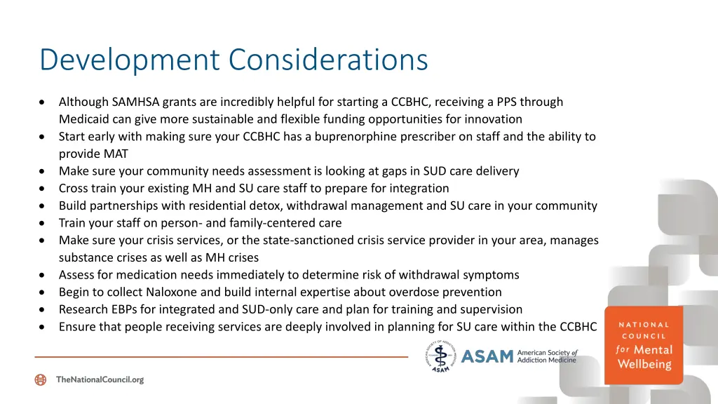 development considerations