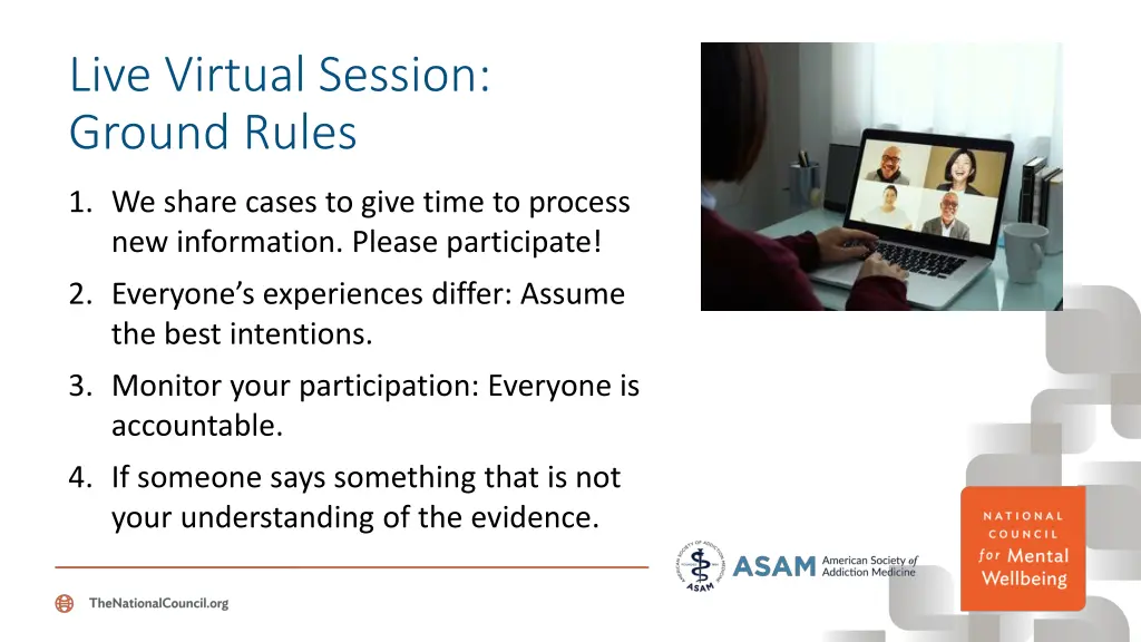 live virtual session ground rules