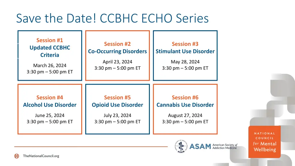 save the date ccbhc echo series