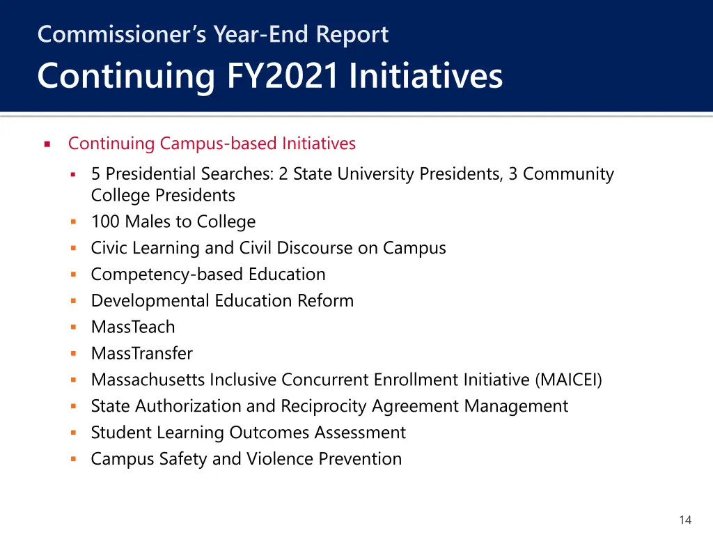 commissioner s year end report continuing fy2021