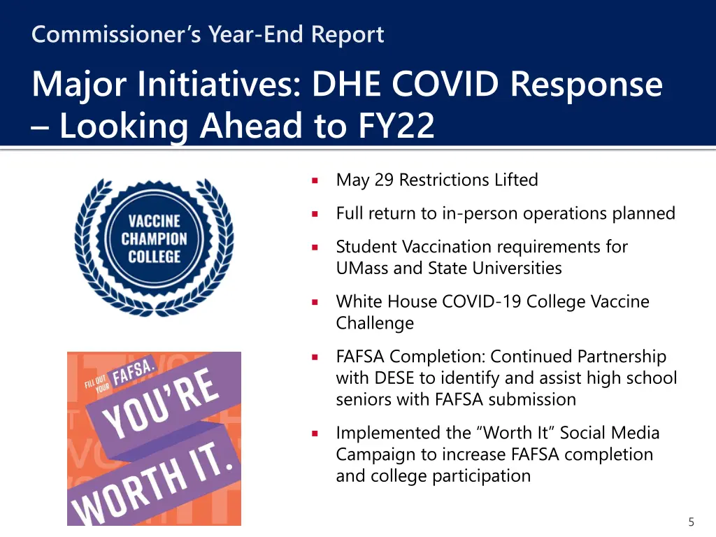 commissioner s year end report major initiatives 2