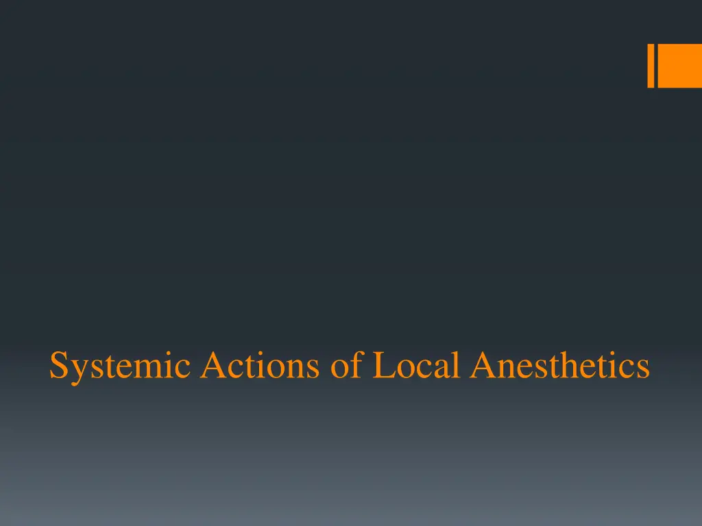 systemic actions of local anesthetics