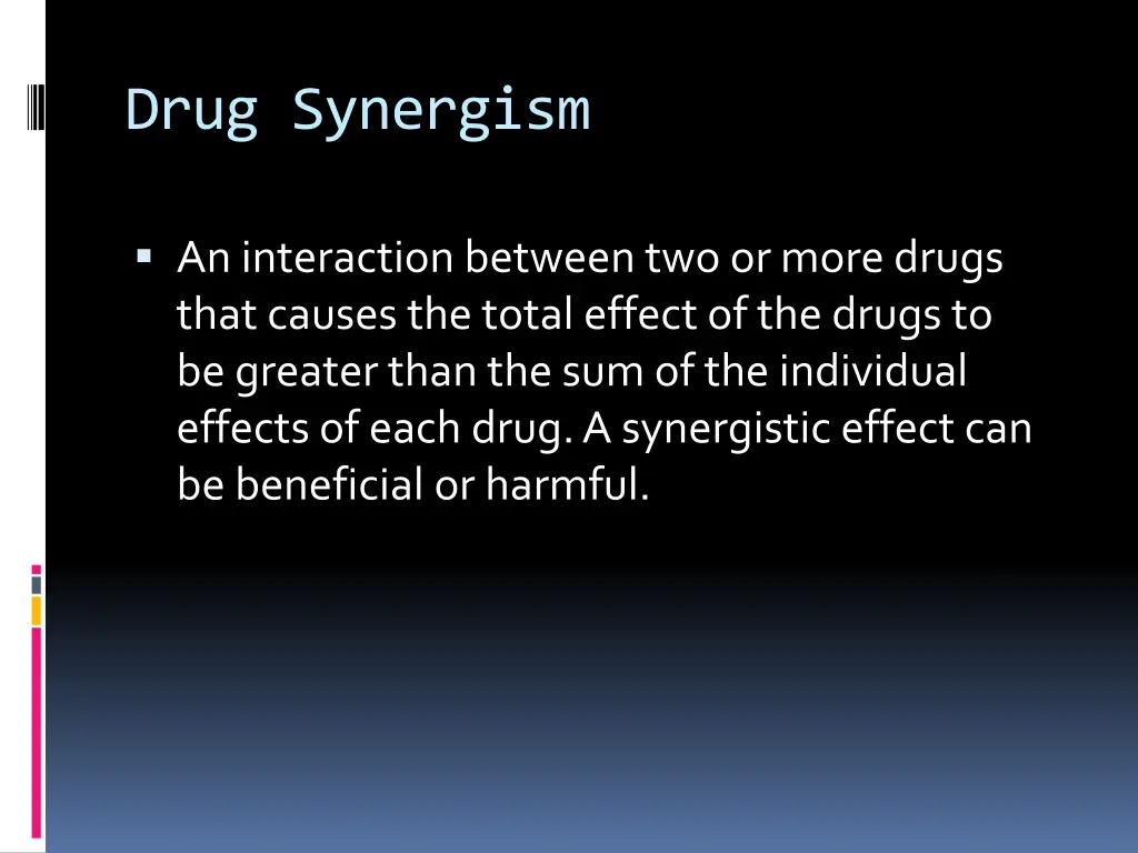 drug synergism