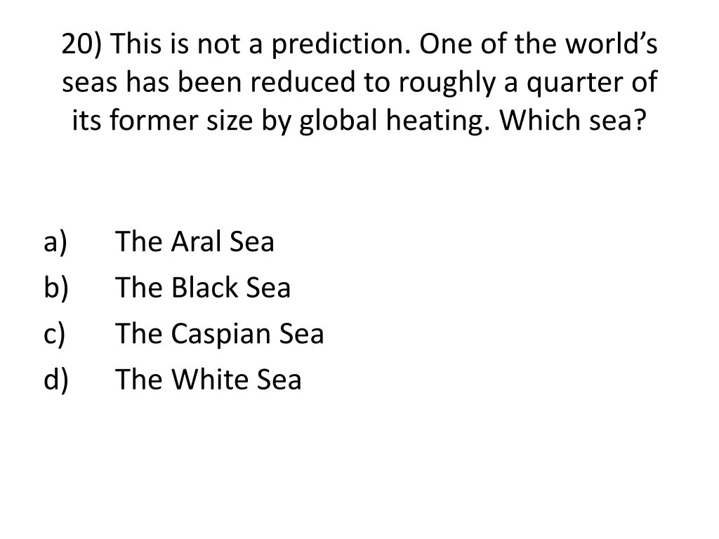 20 this is not a prediction one of the world