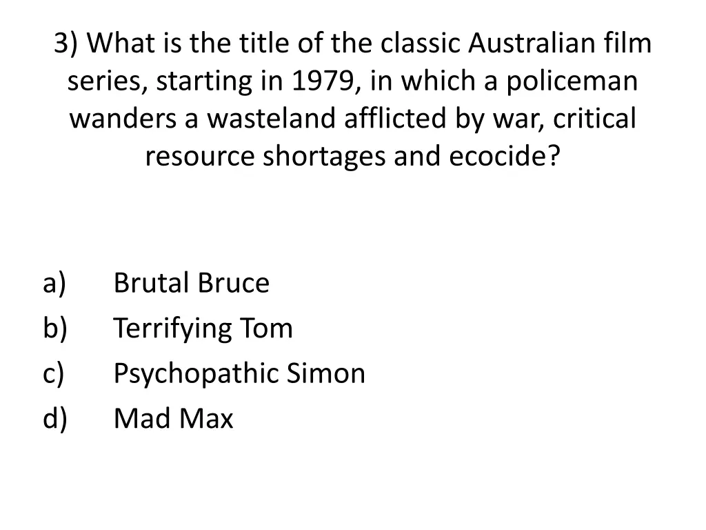 3 what is the title of the classic australian